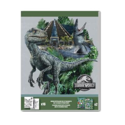 ΒΙΒΛΙΟ ΖΩΓΡΑΦΙΚΗΣ ΜΕ ΑΥΤΟΚΟΛΛΗΤΑ 20 Χ 25 JURASSIC (570762)