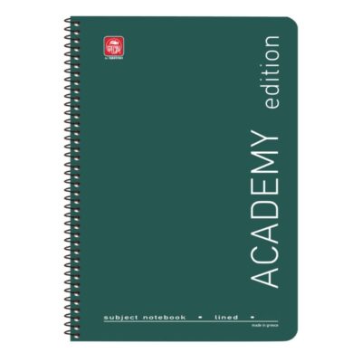 ΤΕΤΡΑΔΙΟ ΣΠΙΡΑΛ ACADEMY 17Χ25 5 ΘΕΜ. ΠΡΑΣΙΝΟ