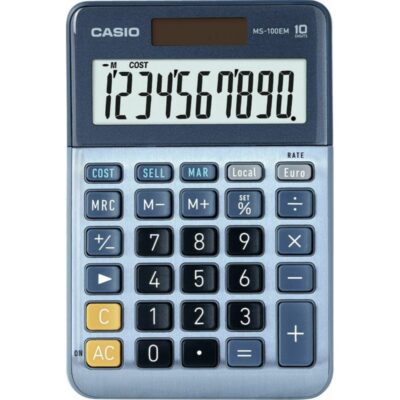 ΑΡΙΘΜΟΜΗΧΑΝΗ CASIO MS-100EM 10 ΨΗΦΙΑ 14.9X10.1X2.8cm (ΗΛΙΟΥ/ΜΠΑΤΑΡΙΑΣ)
