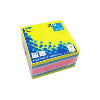 ΧΑΡΤΑΚΙΑ 75 Χ 75 INFO BRILLIANT 4 ΧΡΩΜΑΤΑ 450 φύλλα (5654-51)