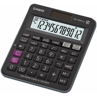 ΑΡΙΘΜΟΜΗΧΑΝΗ CASIO MJ-120D PLUS 12 ΨΗΦΙΩΝ 14.8X12.6X2.86cm (ΗΛΙΟΥ/ΜΠΑΤΑΡΙΑΣ)