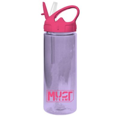 ΠΑΓΟΥΡΙ MUST TEAM ΠΛΑΣΤΙΚΟ 500ml ΜΕ ΚΑΛΑΜΑΚΙ 6.5 X 21.5cm ΔΙΑΦΑΝΟ ΜΩΒ (586435)