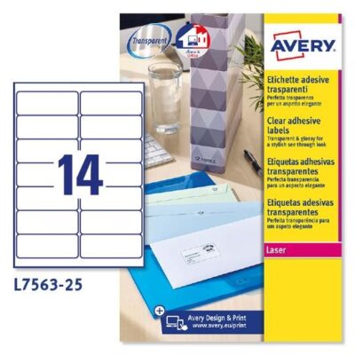 ΕΤΙΚΕΤΕΣ AVERY ZWECKFORM ΔΙΑΦΑΝΕΣ LASER 99.1X38.1 14 ΦΥΛΛΟ ΠΑΚΕΤΟ 25 ΦΥΛΛΩΝ